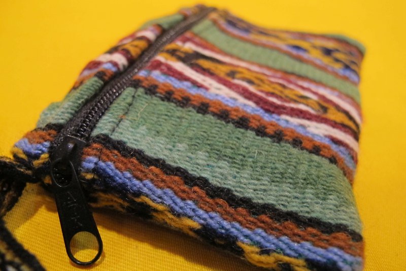 駱馬毛料祕魯織紋小織物包-綠 - อื่นๆ - วัสดุอื่นๆ สีเขียว