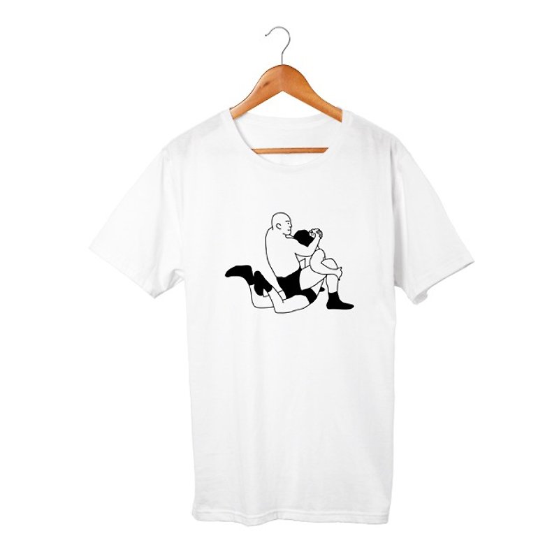 キャメルクラッチ T-shirt - 帽T/大學T - 棉．麻 白色