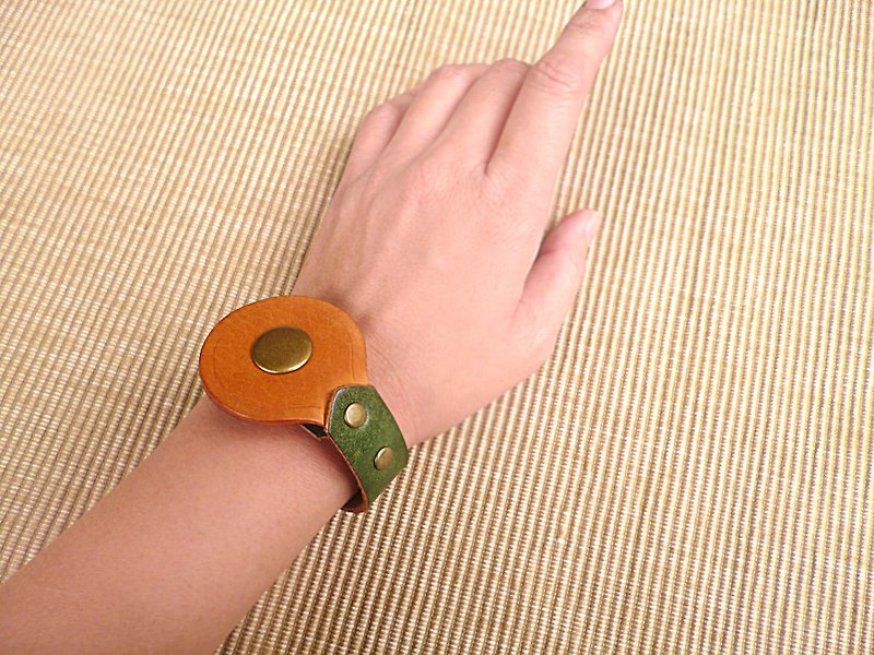 POPO│ minimalist design leather bracelet original │ │ genuine leather - Bracelets - Genuine Leather Green