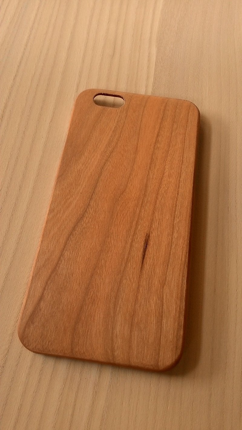 Micro forest. iPhone 6 pure wood Wooden Phone Case - Cherry -BB05-U1007 mobile phone holder wooden gifts - Phone Cases - Wood Orange
