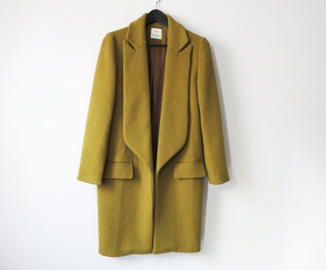 mustard wool coat women's