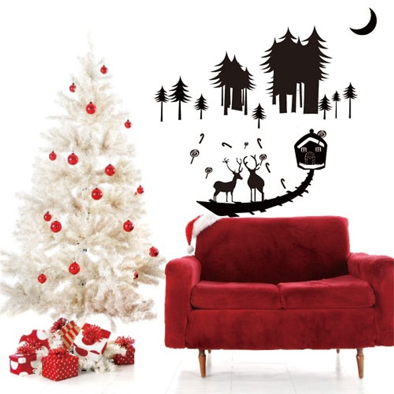 Smart Design creative seamless wall stickers*8 colors available for Christmas Elk - Wall Décor - Paper Black