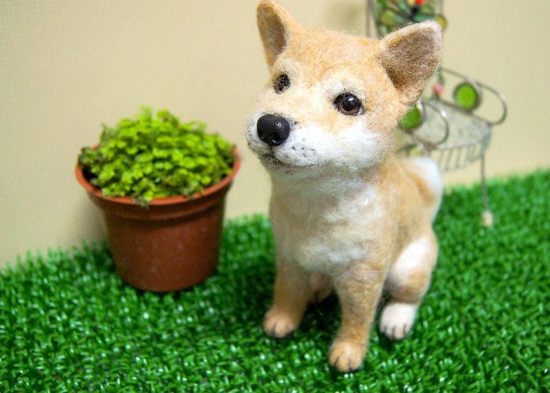 [Sheep Le Duo X Wool Felt] Please do not subscribe Shiba Inu Dog Doppelgänger in the engraving pet inquiry area - Stuffed Dolls & Figurines - Wool Gold