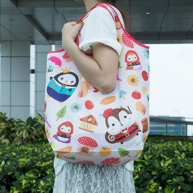 可摺式環保購物袋 - 小紅帽 - E005SQB - 側背包/斜背包 - 其他材質 紅色