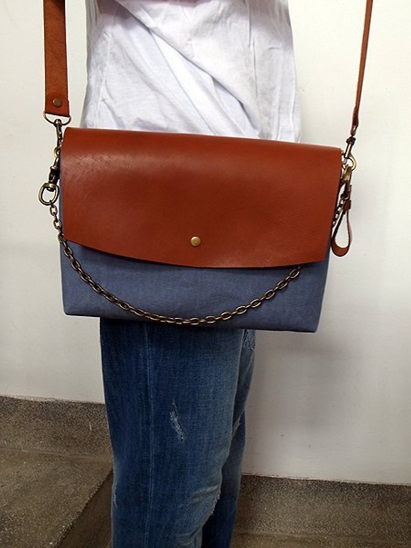 Little hippie oblique backpack - Messenger Bags & Sling Bags - Genuine Leather 
