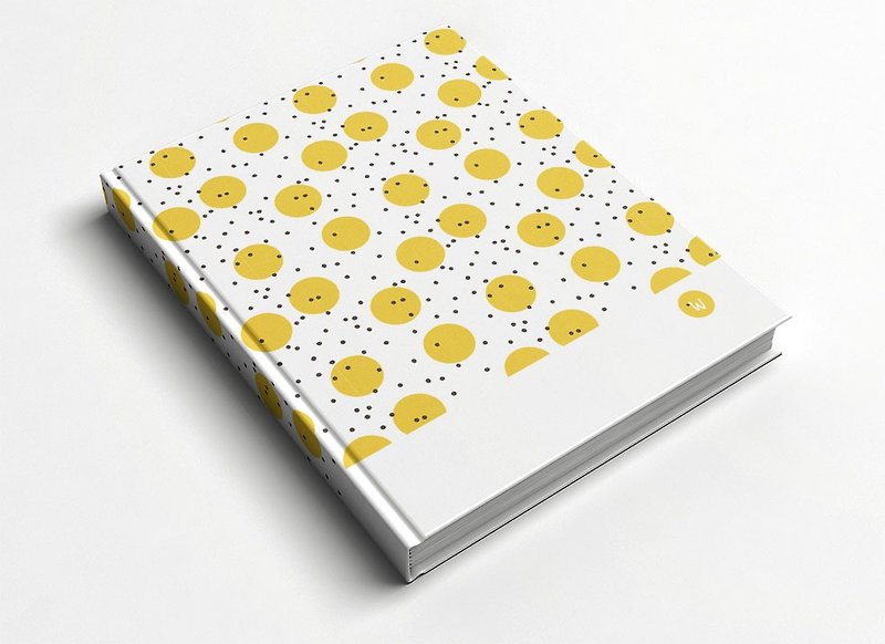 Rococo strawberry WELKIN hand-made handmade book/notebook/handbook/diary-yellow dot - สมุดบันทึก/สมุดปฏิทิน - กระดาษ สีดำ