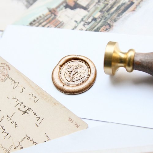 Tulips  Double-sided engraving mini wax seal stamp - Shop Mr. Eggplants  Stamps & Stamp Pads - Pinkoi