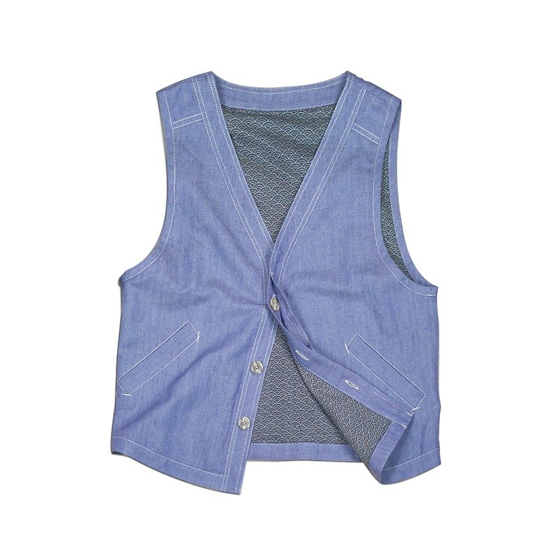 Er are "wind cotton Linen vest." - เสื้อกั๊กผู้ชาย - ผ้าฝ้าย/ผ้าลินิน หลากหลายสี