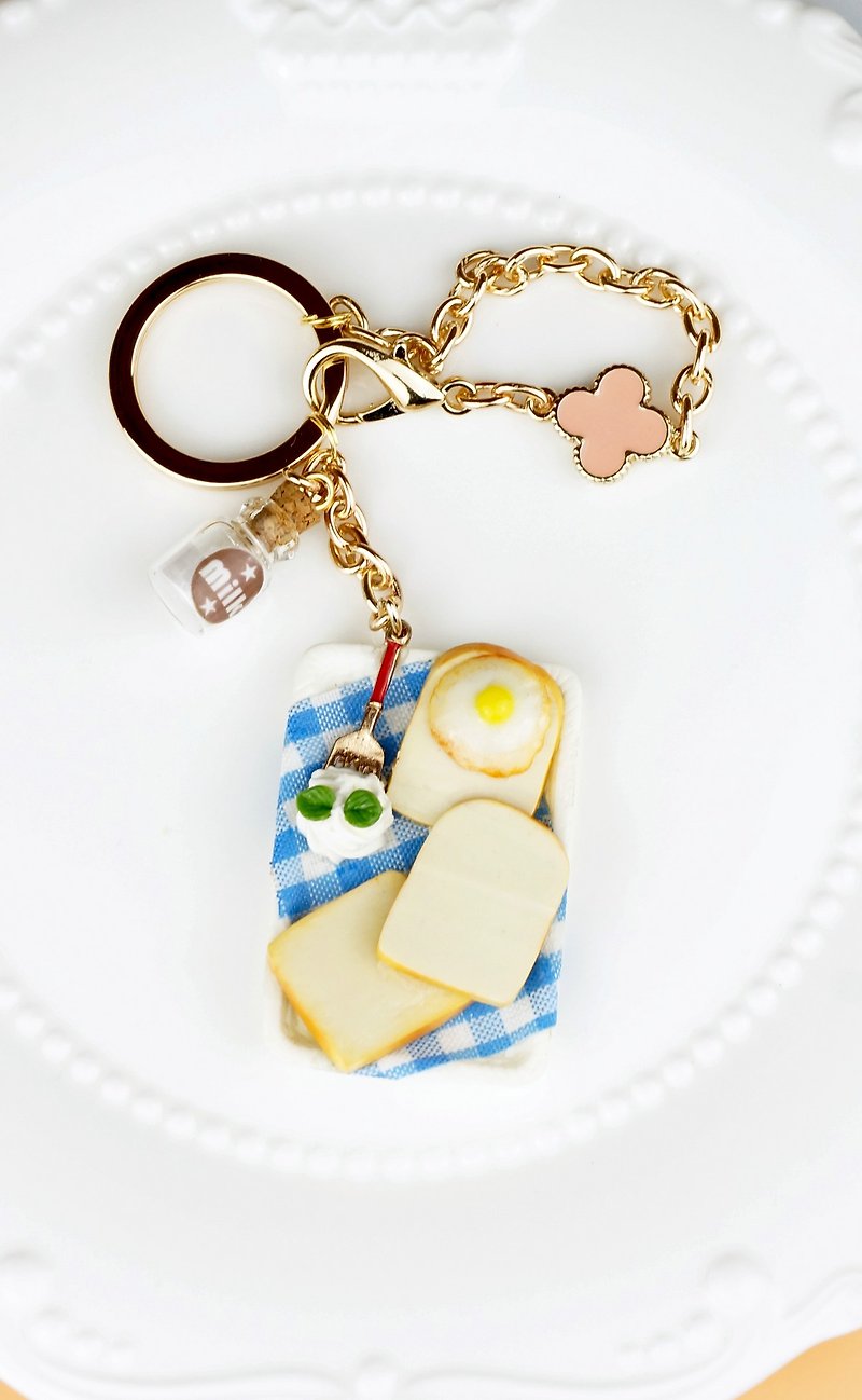 Picnic together fun series-good morning ~ breakfast key ring / bag ornaments - Charms - Clay 