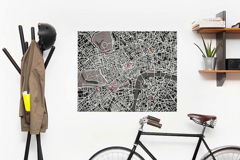 Palomar│拼城市地圖 (東京 黑色) - 地圖 - 羊毛 黑色