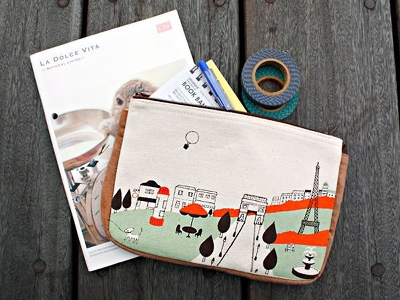 ultrahardx illustrator Linyi Fen [you are doing, city】 Series - Good morning, Paris pencil case / pouch - Pencil Cases - Other Materials 