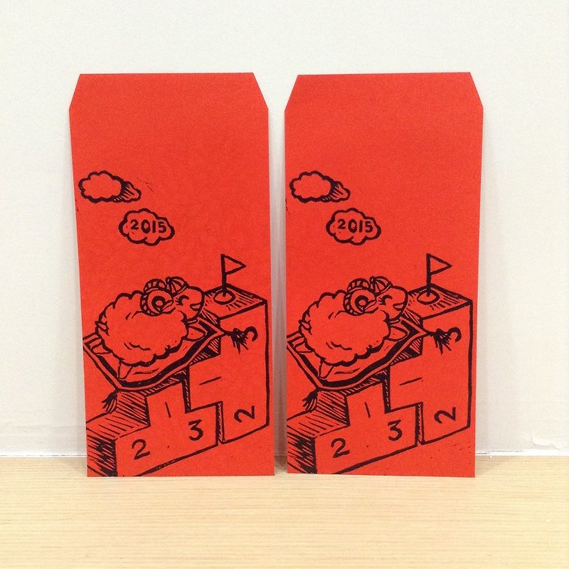 Magic Carpet Flying Sheep - Hand-printed red envelopes 2 or 6 - ถุงอั่งเปา/ตุ้ยเลี้ยง - กระดาษ สีแดง