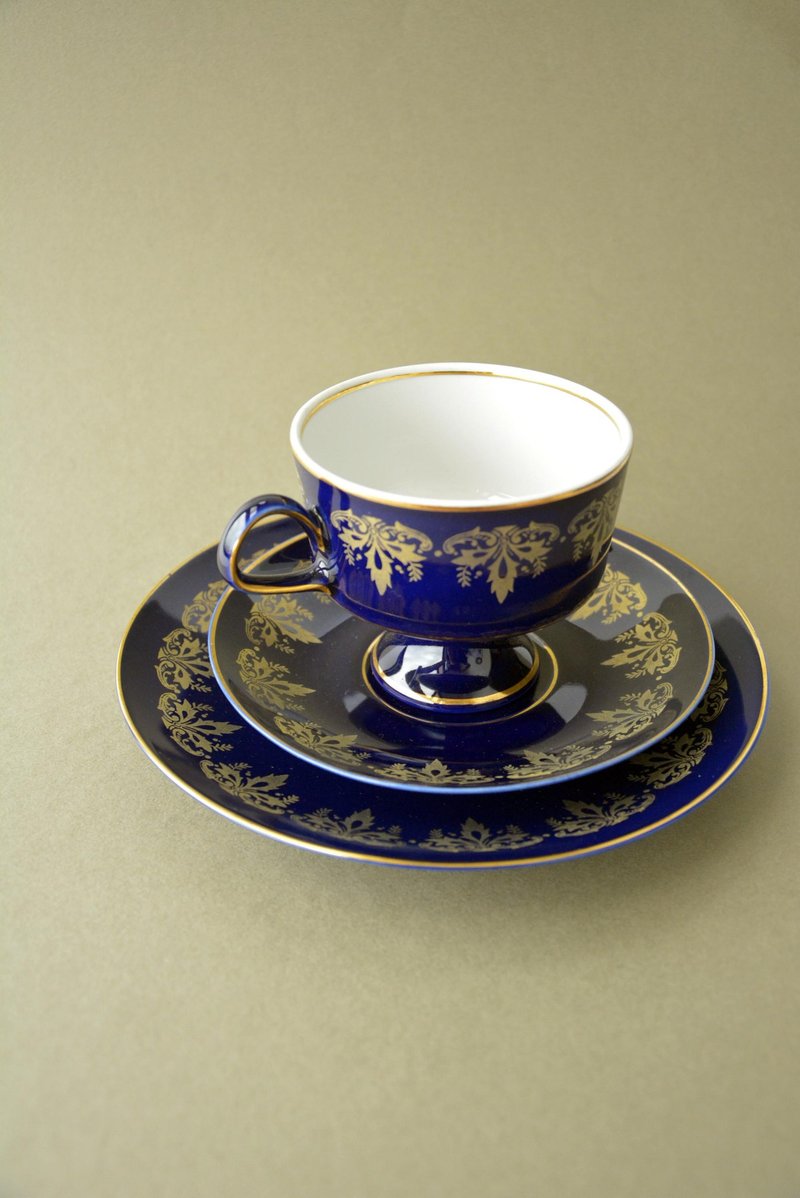 德國古董下午茶杯盤組-藍莓 - 茶壺/茶杯/茶具 - 瓷 藍色