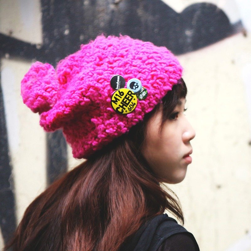 ネオン蛍光fedorasウールの帽子//蛍光ピンクスポーティ、ストリートスタイルの女の子 -  Araigneeデザイン*の手はキャップをしました - 帽子 - その他の素材 ピンク