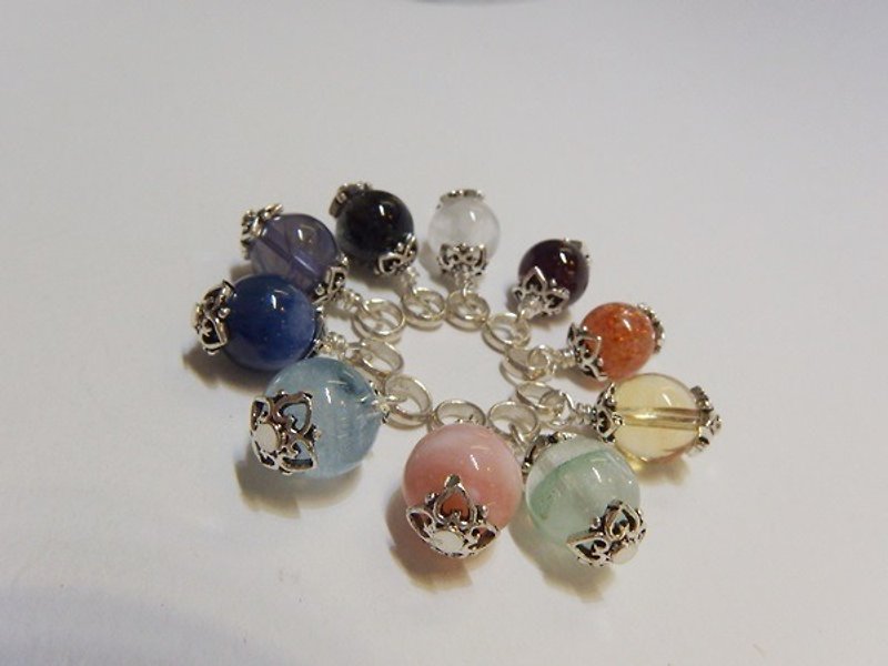 "Seven Charm - Part II" - natural spar, 925 sterling silver. Hong Kong original design - Necklaces - Gemstone Multicolor