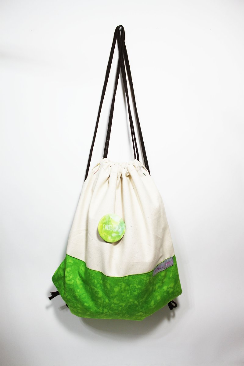 [CURLY CURLY] Pure Bags _The grass (Get a pin defining a paragraph) - Drawstring Bags - Other Materials Green