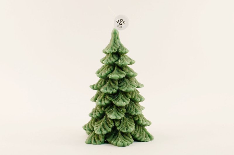 墨綠色小松樹蠟燭 - S 聖誕節 - 香氛蠟燭/燭台 - 蠟 綠色
