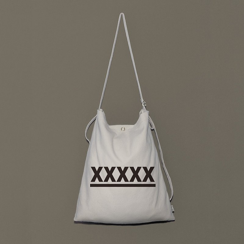 [Customized text] Printed version My Slogan Slip canvas bag - 3 kinds of back method - Other - Cotton & Hemp White