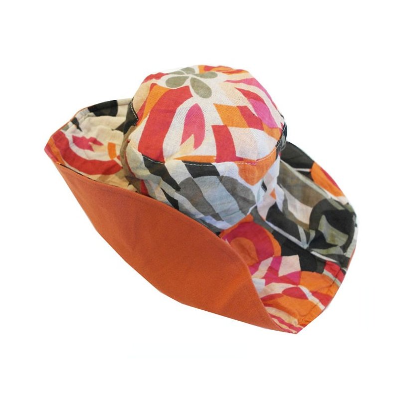 ATIPA Long Brim Signature ATP Hat (Sun UV Protection) - หมวก - ผ้าฝ้าย/ผ้าลินิน สีส้ม