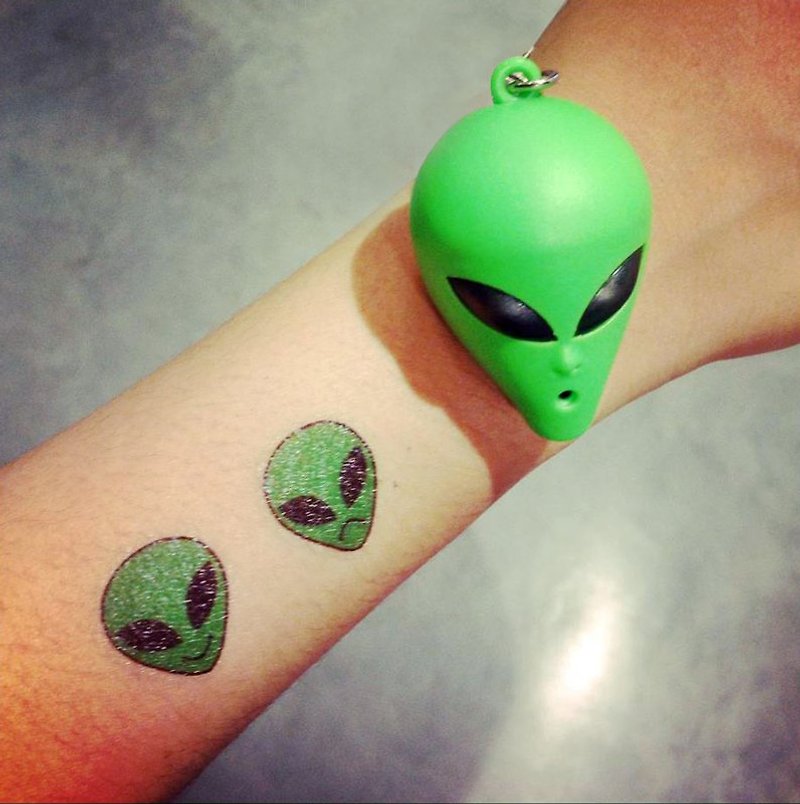 Surprise Tattoos / ET expression tattoos stickers - สติ๊กเกอร์แทททู - กระดาษ สีเขียว