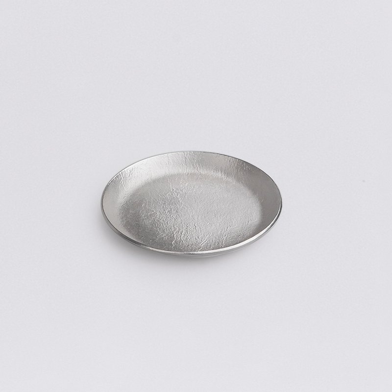 Round compartment tray _ pure tin (small) - Small Plates & Saucers - Other Metals Gray
