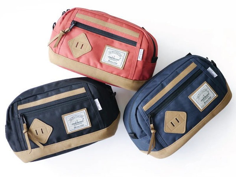 Matchwood Density Waist Bag Side Backpack Black/Navy Blue/Brick Red - กระเป๋าแมสเซนเจอร์ - วัสดุกันนำ้ หลากหลายสี