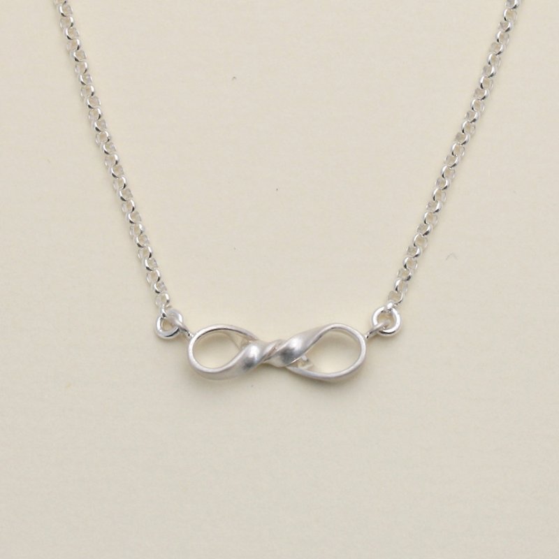 Mini Infinity Necklace - สร้อยคอ - เงินแท้ สีเทา