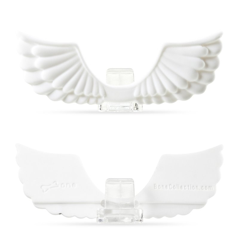 Lightning FS 造型防塵塞-天使翅膀 - 手機架/防塵塞 - 矽膠 白色