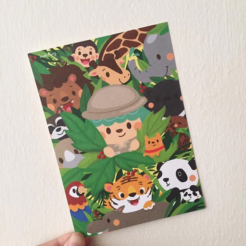 ジャングルのはがき - カード・はがき - 紙 グリーン