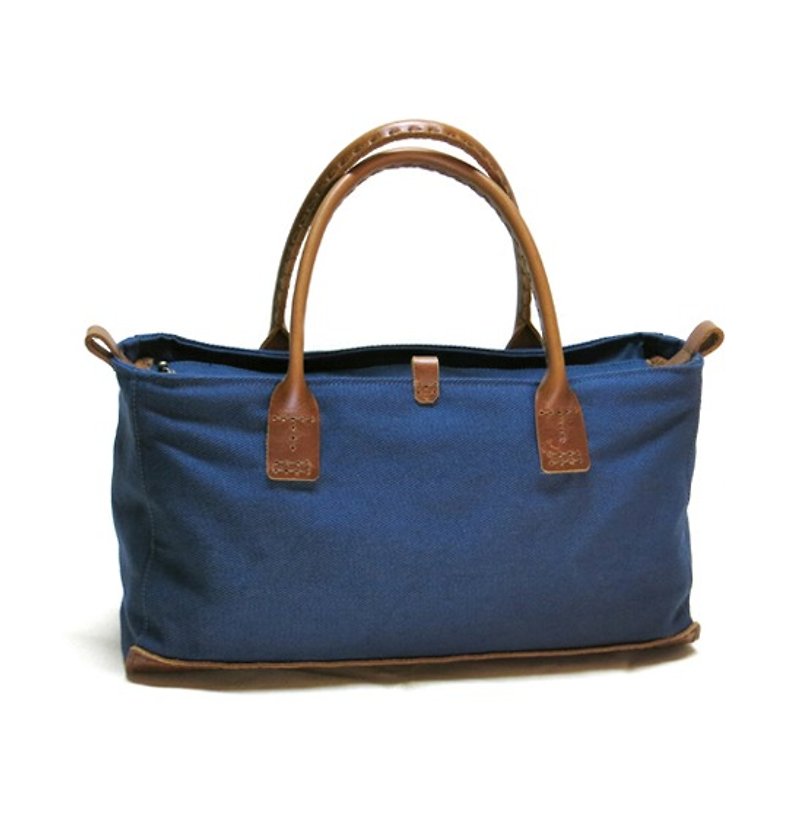 Halii Bag ~S - กระเป๋าถือ - ผ้าฝ้าย/ผ้าลินิน สีน้ำเงิน