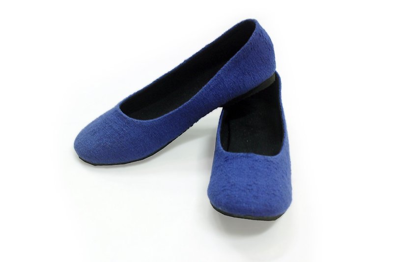 EARTH.er  │BLUE "ORGANIC OFFICE LADY" Natural Hemp Office Lady Comfy Shoes│ - รองเท้าลำลองผู้หญิง - ผ้าฝ้าย/ผ้าลินิน สีน้ำเงิน