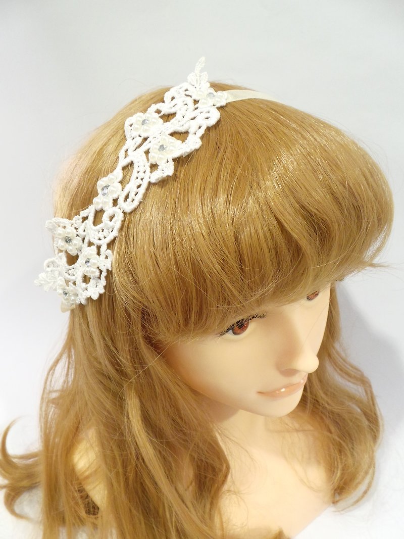 Classical palace embroidery lace ribbon -Lisa-Snail Design - Hair Accessories - Other Materials White