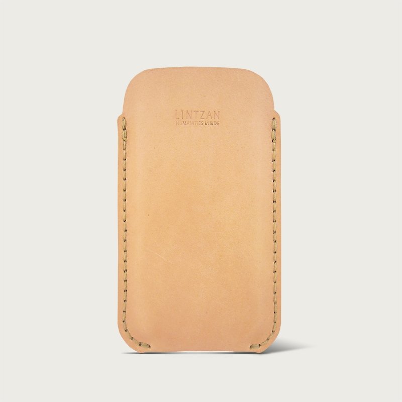LINTZAN “手工縫製”iPhone 4/4S 皮革手機套 -- 原皮色 - その他 - 革 オレンジ