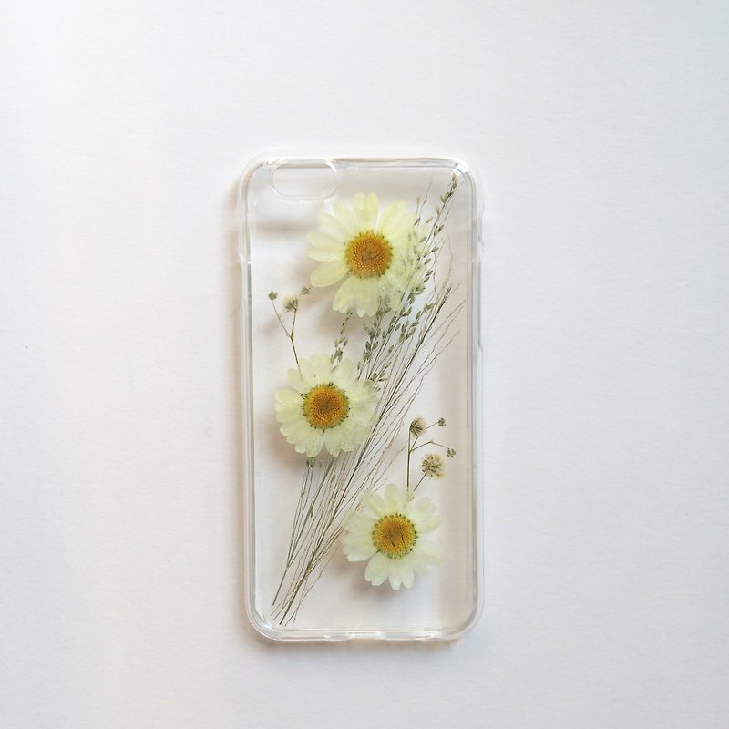 Young see :: small chrysanthemum embossed phone shell - Phone Cases - Plastic White