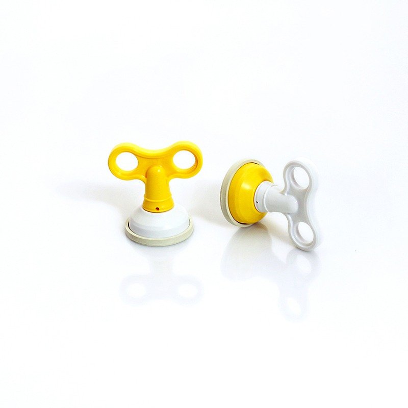 dipper 強力吸盤壁掛二入組-黃/白 - 收納箱/收納用品 - 塑膠 黃色