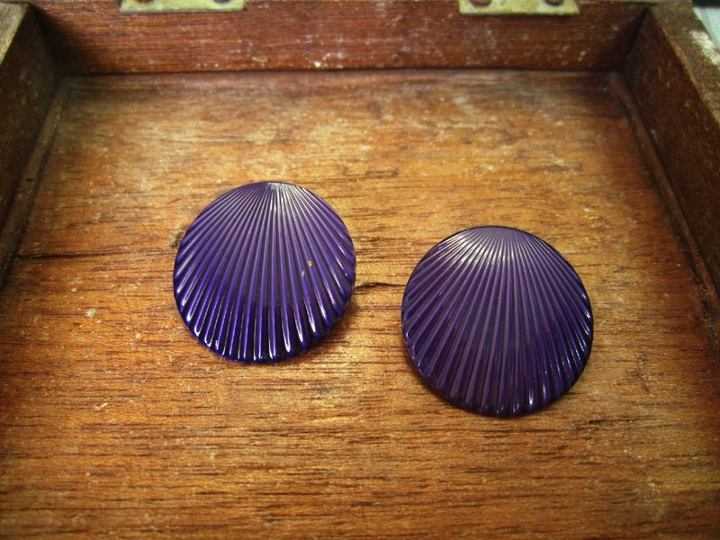 〆時代款耳環_紫色結界 - Earrings & Clip-ons - Other Metals Purple