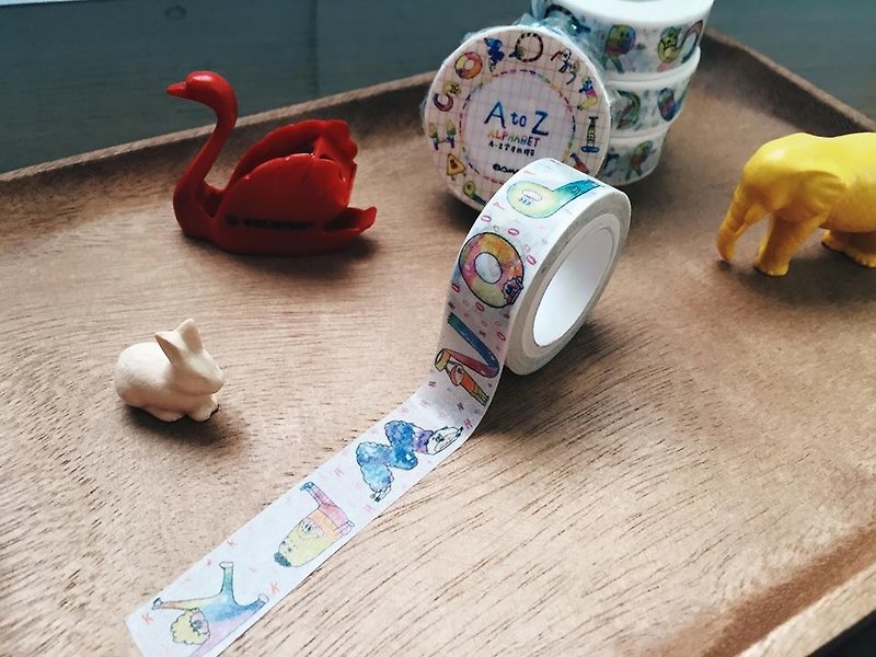 A~Z alphabet paper tape - Washi Tape - Paper Multicolor