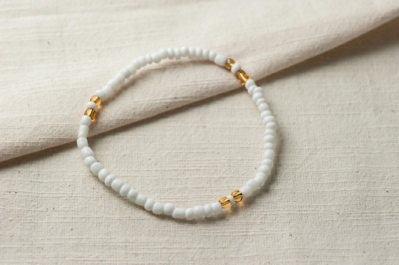 Shirayuki. White colored glaze bracelets. Section b. Pure white. - Bracelets - Other Materials White