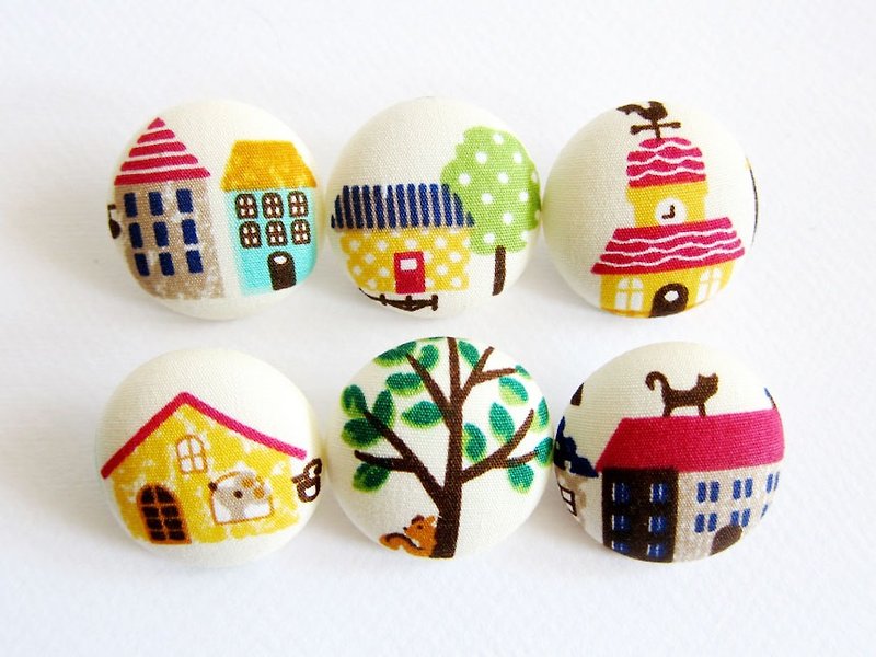 Cloth button button knitting sewing handmade material dream house DIY material - Knitting, Embroidery, Felted Wool & Sewing - Cotton & Hemp Multicolor