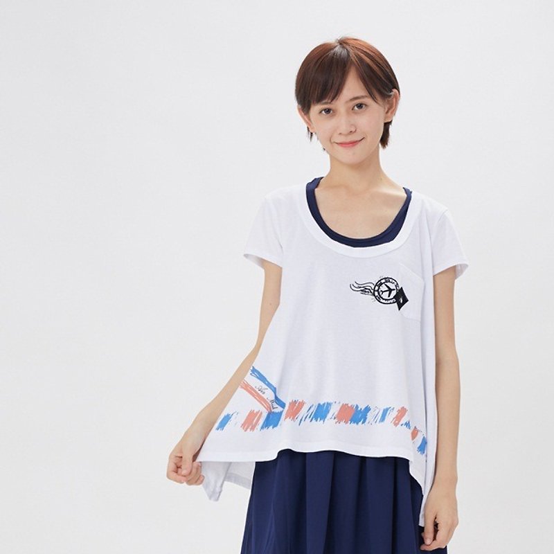 Postmark Triangle shape t-shirt - Women's Tops - Cotton & Hemp White