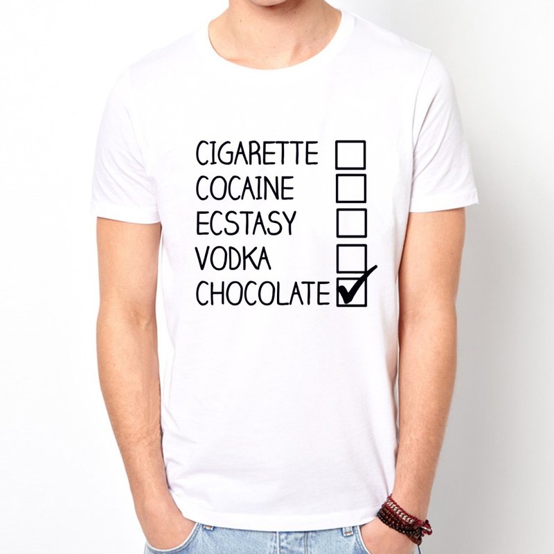 CHOOSE CHOCOLATE短袖T恤-2色  選擇巧克力 文青 藝術 設計 時髦 文字 時尚 趣味 諷刺 - 男 T 恤 - 其他材質 多色