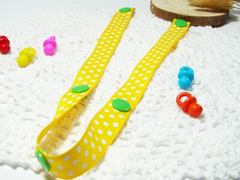 Cheerful. Baby stroller toy lanyard is anti-dropping rope, anti-dropping chain Sophie's good partner (dotted yellow) - Bibs - Other Materials Yellow
