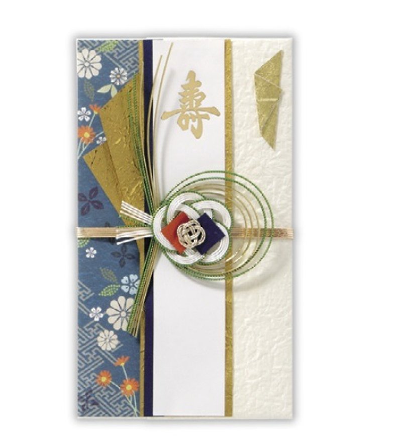 Shoushan dark blue wedding royal wish JP blessing gift gold bag - Chinese New Year - Paper Blue