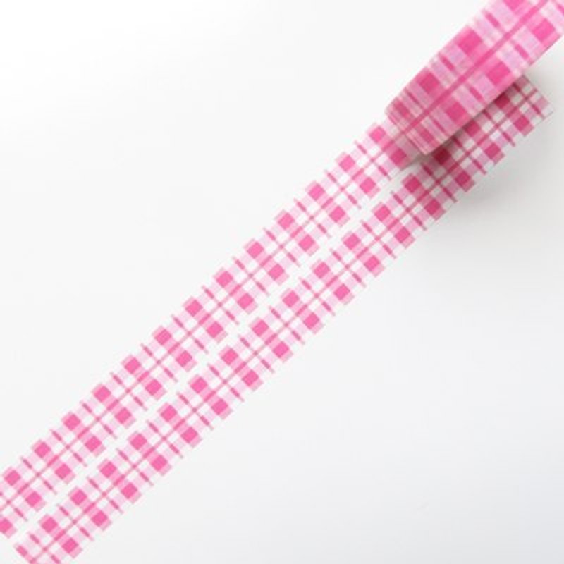 Aimez le style 和紙膠帶 (01023 方格紋-粉紅) - 紙膠帶 - 紙 粉紅色
