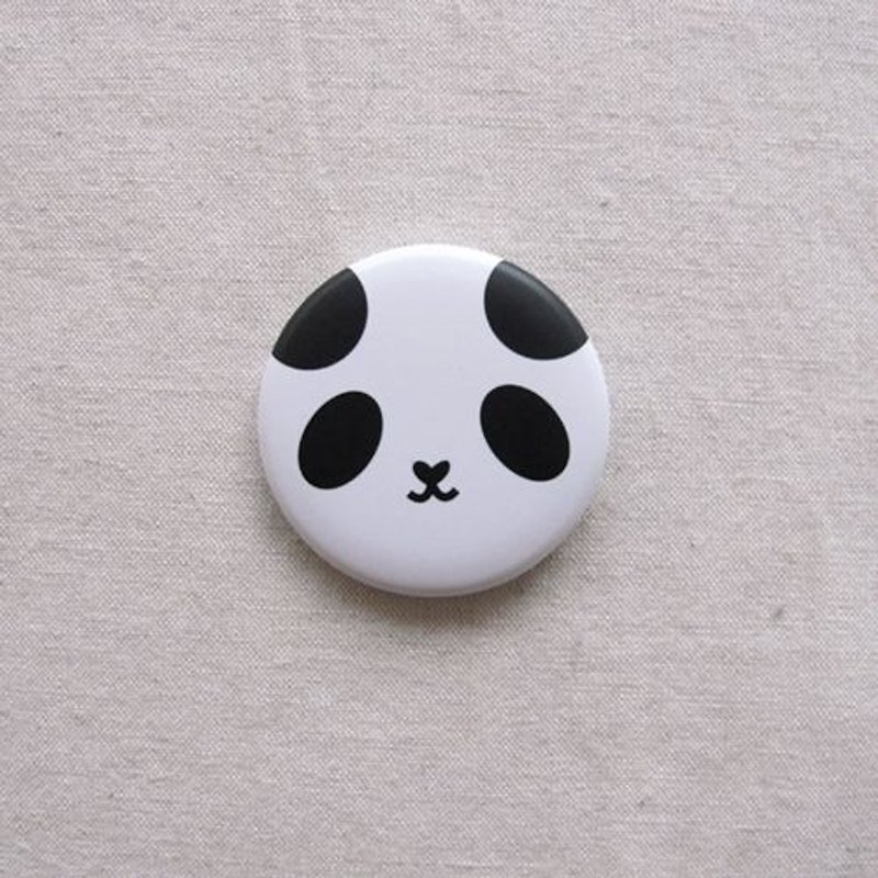 1212 play Design funny badge - Panda come - Badges & Pins - Paper White