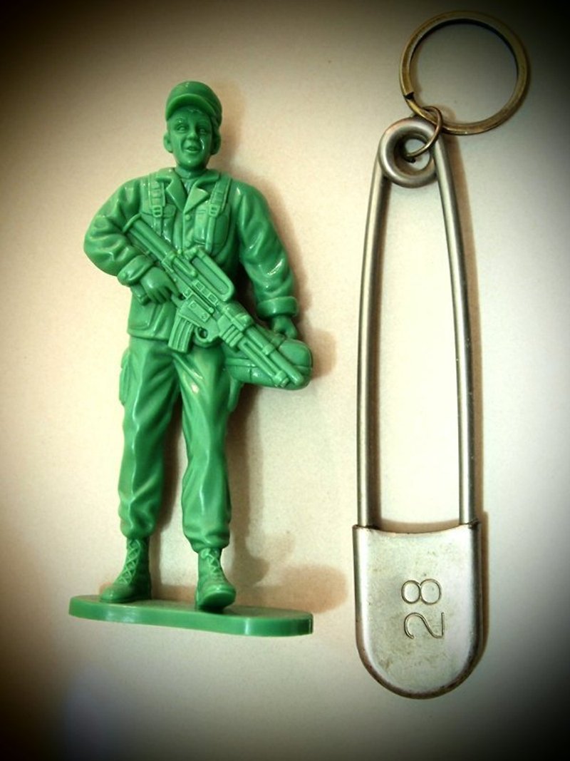 WWII American military antique big pin key chain during World War II - ที่ห้อยกุญแจ - วัสดุอื่นๆ สีเทา
