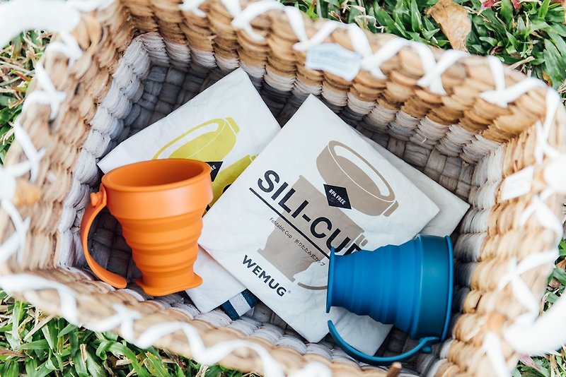 (Bundle Set) On the go, Foldable Silicone cup for Outdoor Camping  Tyvek Pouch - ชุดเดินป่า - ซิลิคอน หลากหลายสี