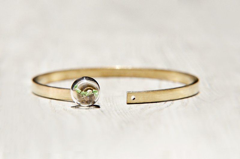 Glass Bracelets Gold - / Forest girl / British minimalist glass ball Bronze bracelet / bracelet - fresh flowers