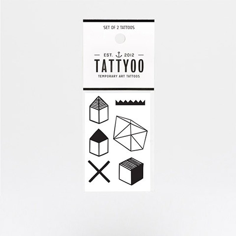Geometric Kingdom Tattoo Tattoo Sticker | TATTYOO - สติ๊กเกอร์แทททู - กระดาษ สีดำ