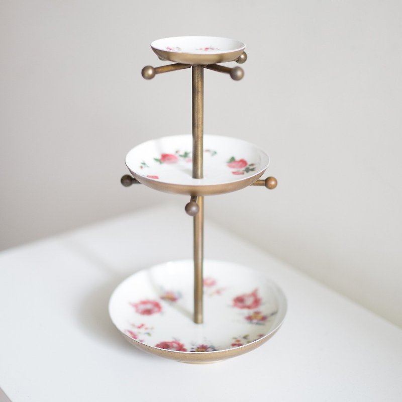 OOPSY Life - rose ceramic disc three jewelry rack - RJB - Items for Display - Enamel White